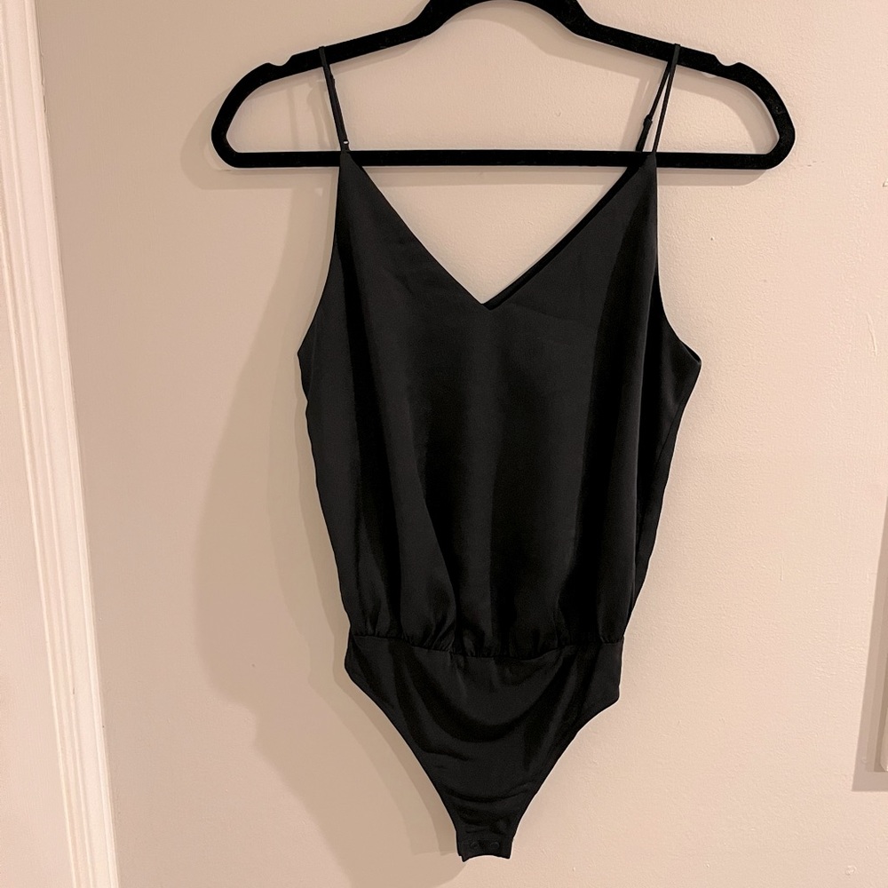 Express Black Satin Bodysuit